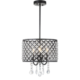 Gigi Metal/Crystal Adjustable LED Drop Chandelier - JONATHAN Y