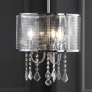 Avah Metal/Crystal Adjustable LED Drop Chandelier - JONATHAN Y