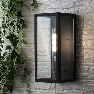 Berlin Iron/Glass Modern Industrial LED Outdoor Lantern - JONATHAN Y