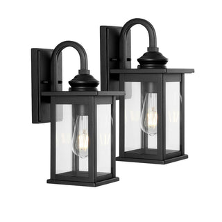 Cary 5.9" Iron/Glass Traditional Modern Lantern LED Outdoor Lantern - JONATHAN Y