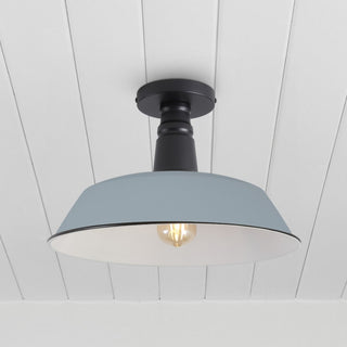 Camila 14"  Classic Industrial Indoor/Outdoor Iron LED Semi Flush Mount