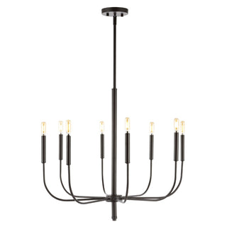 Amoros 27.25" Modern Mid-Century Iron LED Chandelier - JONATHAN Y