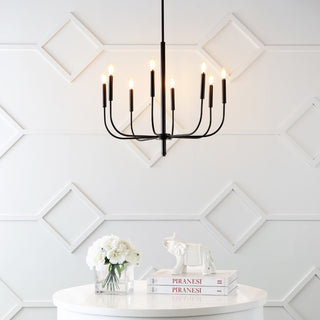 Amoros 27.25" Modern Mid-Century Iron LED Chandelier - JONATHAN Y