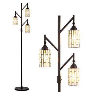Lewis Tiffany-Style 71" Multi-Light LED Floor Lamp - JONATHAN Y