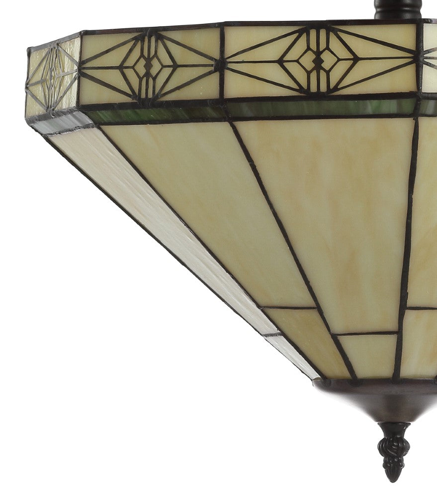 Jasmine 16" Tiffany Style Glass/Metal LED Semi - JONATHAN Y