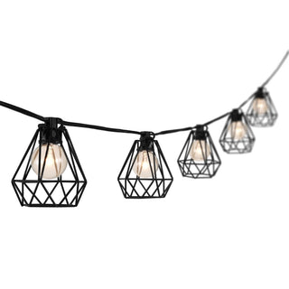 Indoor/Outdoor 10 ft. Contemporary Transitional Incandescent G40 Diamond Cage String Lights