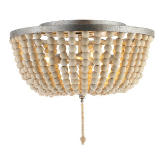 Allison 15" Wood Beaded/Metal LED Flush Mount - JONATHAN Y