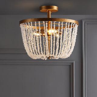 Georgian 15" Stone/Metal LED Flush Mount - JONATHAN Y