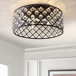 Gabrielle 19" Metal/Crystal LED Flush Mount Ceiling Light - JONATHAN Y