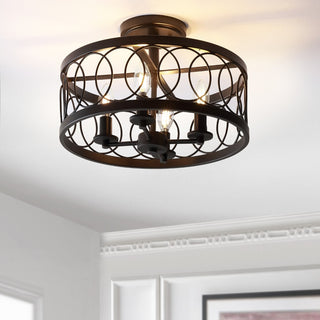 Sylvain 15.5" Metal LED Semi Flush Mount - JONATHAN Y