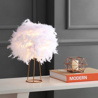 Stork 16" Feather Metal LED Table Lamp - JONATHAN Y