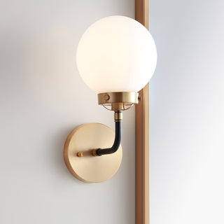 Caleb Brass Vanity Wall Sconce Frosted - JONATHAN Y