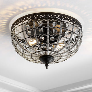 Anita 12.25" Low Ceiling Metal/Acrylic LED Flush Mount - JONATHAN Y