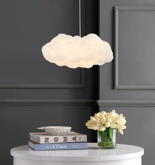 Zephyr 23"  Modern Contemporary Silk LED Cloud Pendant - JONATHAN Y
