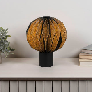 Quincy 11" Modern Minimalist Paper Pleated Orb Accent LED Table Lamp