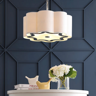 Coquille 20" Adjustable Scalloped Shade Metal LED Pendant - JONATHAN Y
