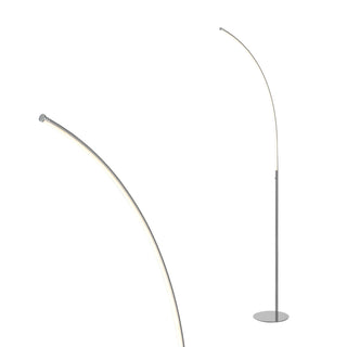 Curva 64" Metal Minimalist Modern LED Integrated Floor Lamp - JONATHAN Y