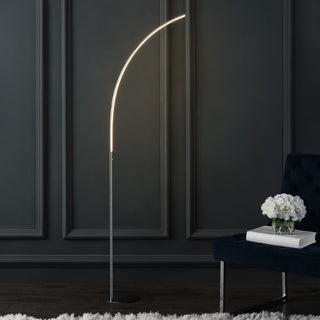 Curva 64" Metal Minimalist Modern LED Integrated Floor Lamp - JONATHAN Y