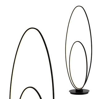 Looper 47" Metal Modern Contemporary Oval Dimmable Integrated LED Floor Lamp - JONATHAN Y
