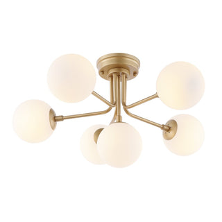 Olivier Parisian 24" Globe Modern Industrial Iron Bistro LED Semi Flush Mount
