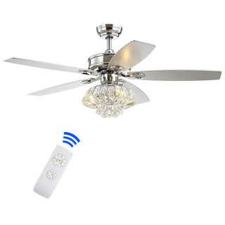Kate 48" Glam Crystal Drum LED Ceiling Fan With Remote - JONATHAN Y