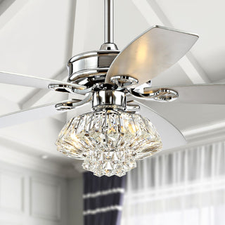 Kate 48" Glam Crystal Drum LED Ceiling Fan With Remote - JONATHAN Y