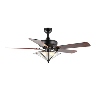 Moravia 52" Farmhouse Rustic Iron Star Shade LED Ceiling Fan With Remote - JONATHAN Y