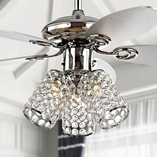 Kris 42" Crystal LED Ceiling Fan With Remote - JONATHAN Y