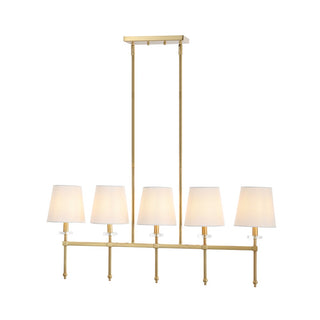 Sophie 38.5" Modern Midcentury Iron Linear LED Pendant - JONATHAN Y