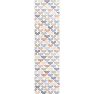 Dila Modern Hearts Geometric Machine-washable Area Rug