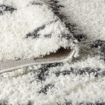 Mercer Shag Plush Tassel Moroccan Tribal Geometric Trellis Area Rug