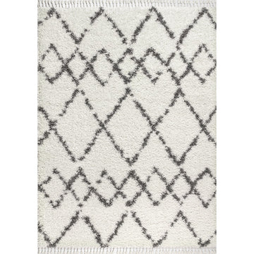Mercer Shag Plush Tassel Moroccan Tribal Geometric Trellis Area Rug