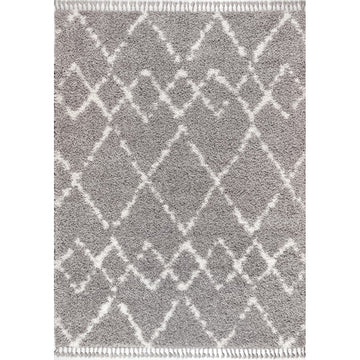 Mercer Shag Plush Tassel Moroccan Tribal Geometric Trellis Area Rug
