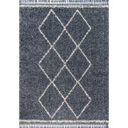 Beautiful mercer Shag Plush Tassel Moroccan Tribal Geometric Trellis Area Rug