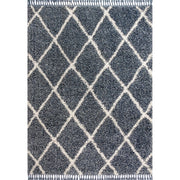 Gabrielle mercer Shag Plush Tassel Moroccan Geometric Trellis Area Rug