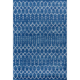 Moroccan Hype Boho Vintage Diamond Area Rug Blue/White