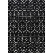 Moroccan Hype Boho Vintage Diamond Area Rug Black/Ivory