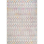 Moroccan Hype Boho Vintage Diamond Area Rug Ivory/Multi