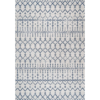 Moroccan Hype Boho Vintage Diamond Area Rug Cream/Navy