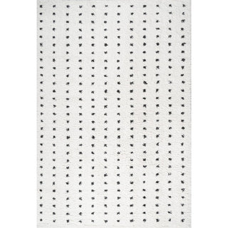 Pele Modern Geometric Dot Shag Area Rug