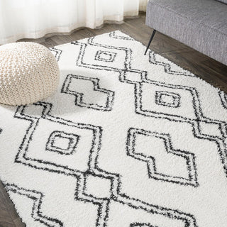 Deia Moroccan Style Diamond Shag Area Rug
