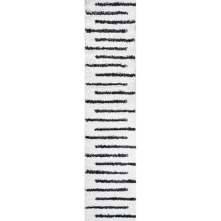 Alaro Berber Stripe Shag Area Rug