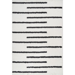 Alaro Berber Stripe Shag Area Rug