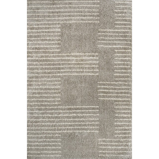 Petra Abstract Stripe Geometric Shag Area Rug
