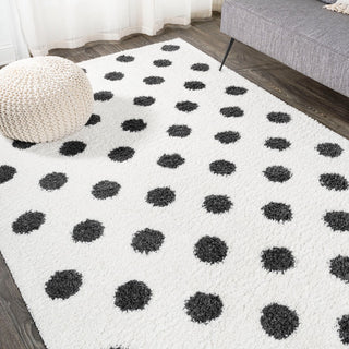 Pere Modern Charcoal Dot Shag Area Rug