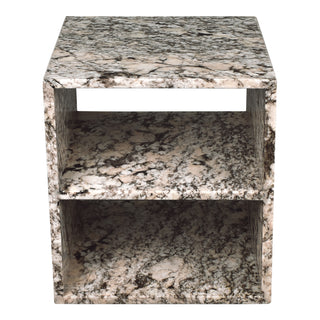 Sloane 16" Modern Natural Marble Handmade Rectangular 2-Shelf End Table - JONATHAN Y