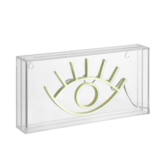 Eye 11.8" Contemporary Glam Acrylic Box USB Operated LED Neon Light - JONATHAN Y