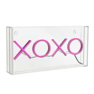 XOXO 11.75" Contemporary Glam Acrylic Box USB Operated LED Neon Light - JONATHAN Y