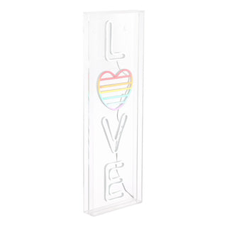 LOVE 8" X 24" Contemporary Glam Acrylic Box USB Operated LED Neon Light - JONATHAN Y