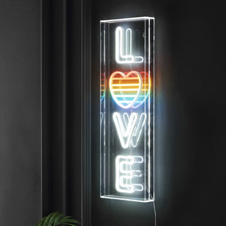 LOVE 8" X 24" Contemporary Glam Acrylic Box USB Operated LED Neon Light - JONATHAN Y